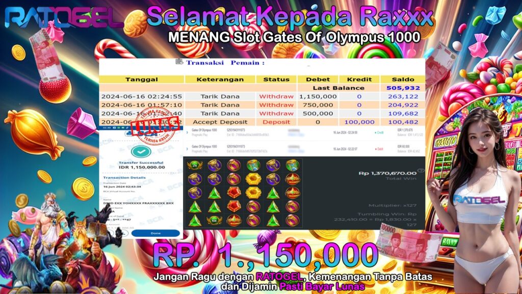 BUKTI JACKPOT SLOT GATES OF OLYMPUS 1000 TERPERCAYA DI INDONESIA TGL 16-06-2024