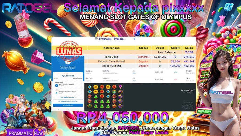 BUKTI JACKPOT SLOT GATES OF OLYMPUS TERPERCAYA DI INDONESIA TGL 16-07-2024