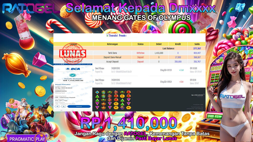 BUKTI JACKPOT SLOT GATES OF OLYMPUS  TERPERCAYA DI INDONESIA TGL 03-08-2024