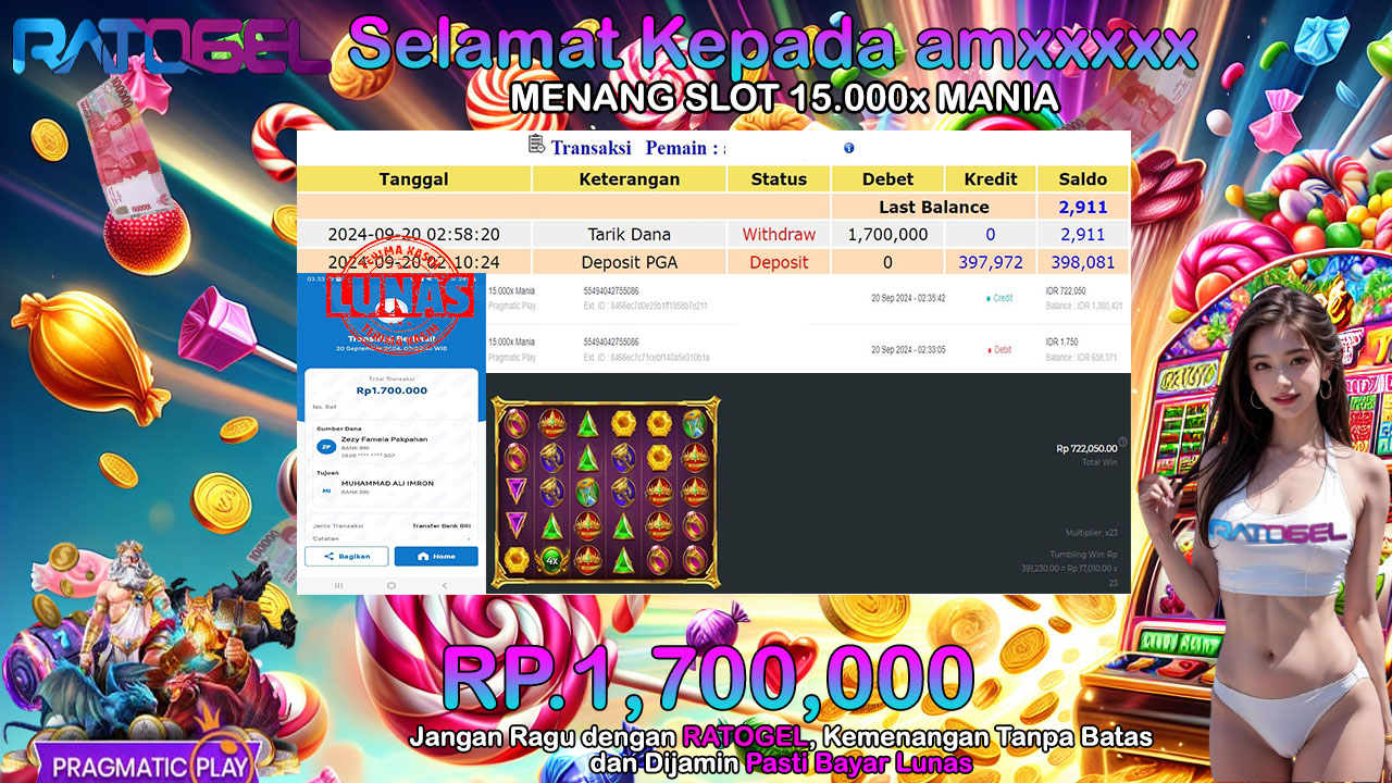 BUKTI JACKPOT SLOT 15.000x MANIA TERPERCAYA DI INDONESIA TGL 20-09-2024