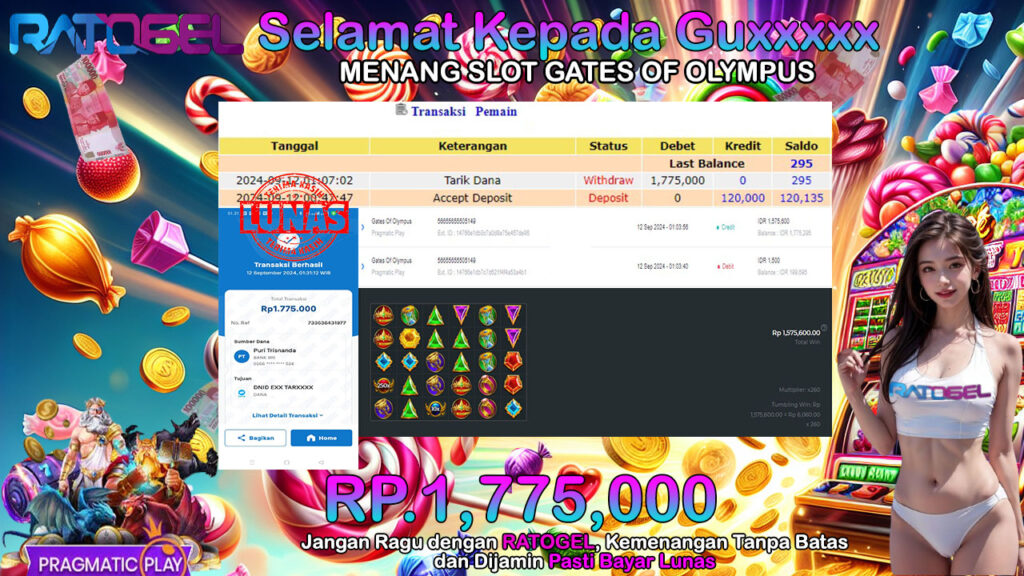 BUKTI JACKPOT SLOT GATES OF OLYMPUS TERPERCAYA DI INDONESIA TGL 12-09-2024